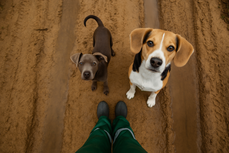 Two dogs looking up with curiosity and warmth – Elite Paws Network